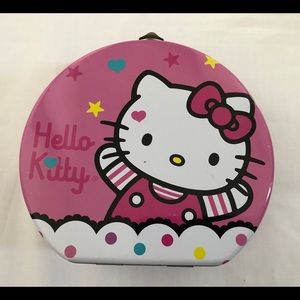 Hello Kitty Face Bow Tin Can Girls Play Box Purse